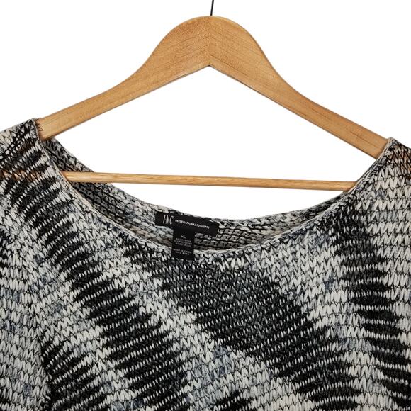 INC International Concepts Women's Open Knit Long Sleeve Tunic Sweater Black XL - Picture 4 of 6